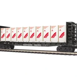 MTH 20-98780 NP Flatcar w/Bulkheads& Covered Wood Load - Model Train Junction: Quality Parts and Art Supplies