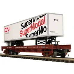 MTH 20-98767 O Canadian National Flat Car w/ 48' Trailer #685846 - Model Train Junction: Quality Parts and Art Supplies