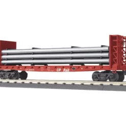 MTH 30-76589 O Canadian Pacific Bulkhead Flatcar w/ Pipe Load #305515 LN/Box - Model Train Junction: Quality Parts and Art Supplies