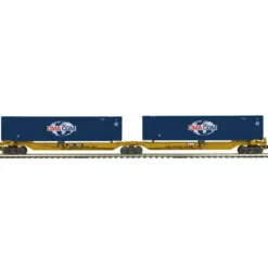 MTH 20-95066 O CMA Spine Car Set with 2 48' Containers (Set of 2) - Model Train Junction: Quality Parts and Art Supplies