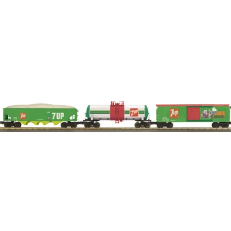 MTH 30-7050 O DPSU - 7UP RailKing Freight Car Set (Set of 3) - Model Train Junction: Quality Parts and Art Supplies