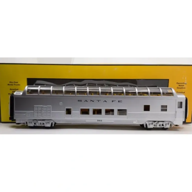 MTH 30-67505 O Gauge ATSF 60' Streamlined Full-Length Vista Dome Car - Model Train Junction: Quality Parts and Art Supplies