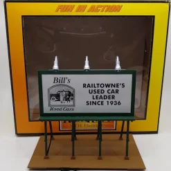 MTH 30-90040 O Gauge Bill's Used Car Lot Lighted Billboard - Model Train Junction: Quality Parts and Art Supplies