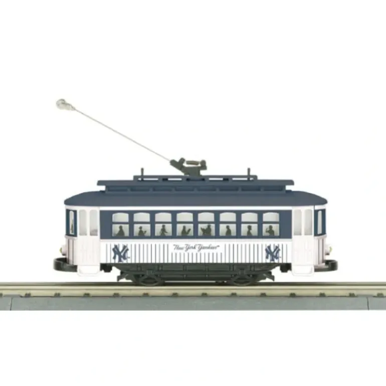 MTH 30-2584 O Gauge New York Yankees Bump-n-Go Trolley LN - Model Train Junction: Quality Parts and Art Supplies