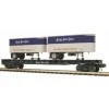 MTH 20-98834 O Gauge Nickel Plate Road Flat Car w/ 2 Pup Trailers #3348 - Model Train Junction: Quality Parts and Art Supplies