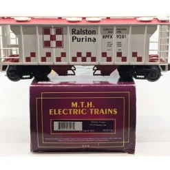 MTH 20-97115 O Gauge Ralston Purina PS-2 Covered Hopper Car #9281 LN/Box - Model Train Junction: Quality Parts and Art Supplies