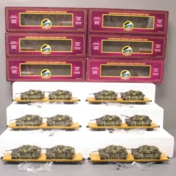 MTH 20-90361 O Gauge TTX 60' Flat Cars w/Abrams M1a Tank Loads 6-Car Set - Model Train Junction: Quality Parts and Art Supplies