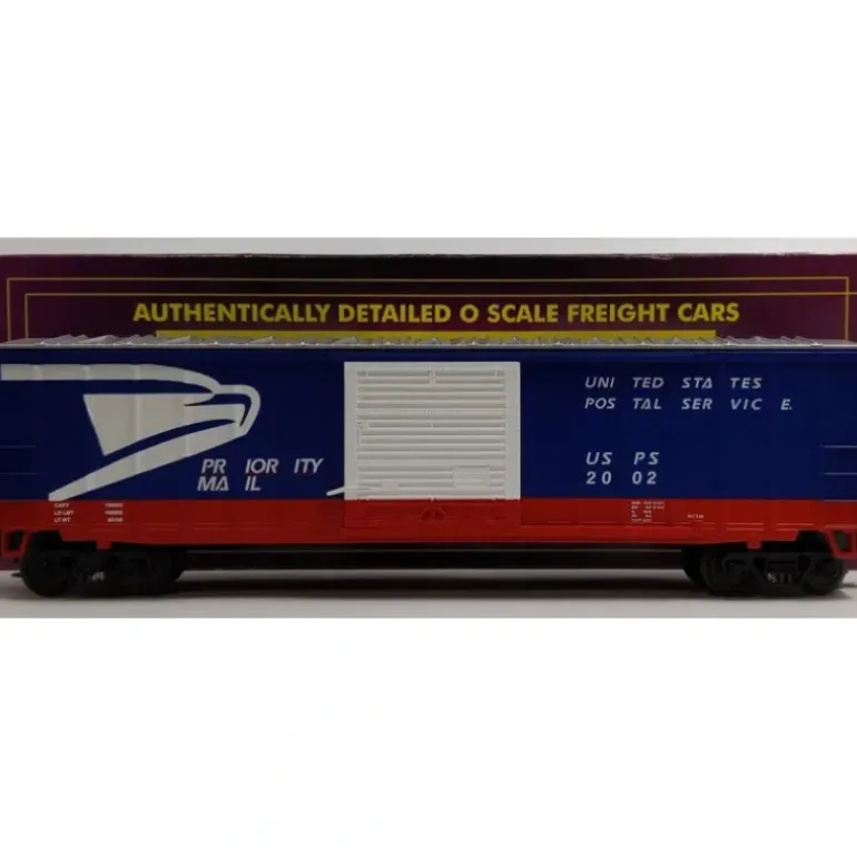 MTH 20-93104 O Gauge USPS 50' Single Door Boxcar #2002 LN/Box - Model Train Junction: Quality Parts and Art Supplies