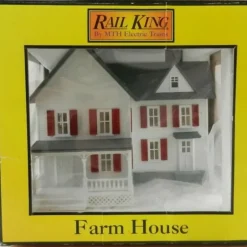 MTH 30-90333 O Gauge White With Red Shutters Built Up Farm House - Model Train Junction: Quality Parts and Art Supplies