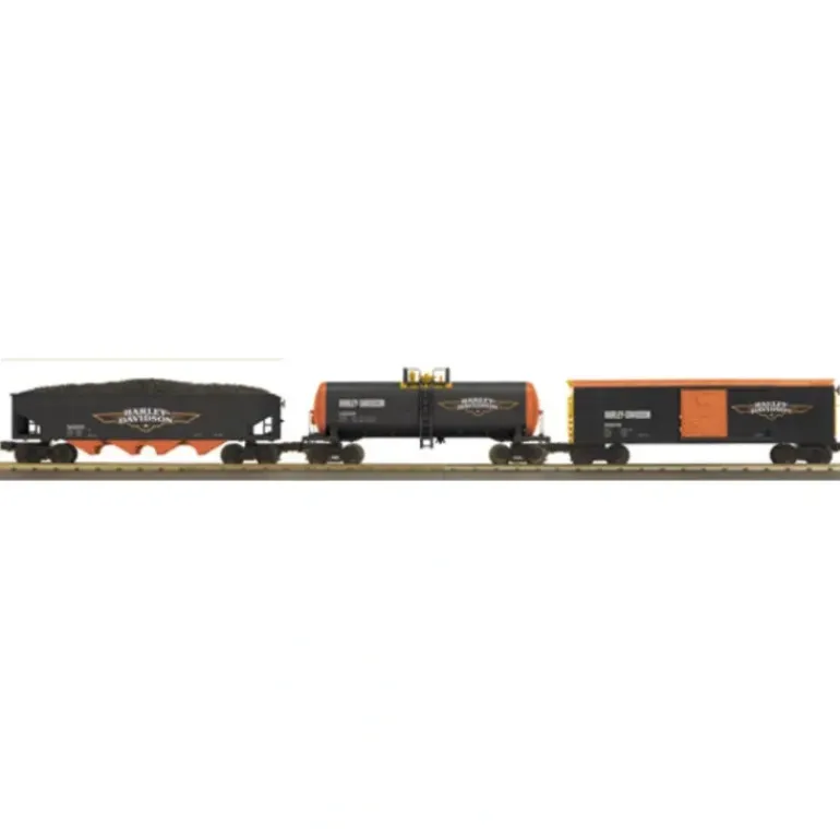 MTH 30-7045 O Harley-Davidson RailKing Freight Car Set (Set of 3) - Model Train Junction: Quality Parts and Art Supplies