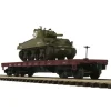 MTH 20-98742 O PRR 50T Wood Flat Car w/Sherman Tank - Model Train Junction: Quality Parts and Art Supplies