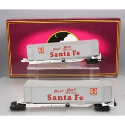 MTH 20-95092 O Santa Fe Spine Car Set with 2 48' Containers (Set of 2) LN/Box - Model Train Junction: Quality Parts and Art Supplies