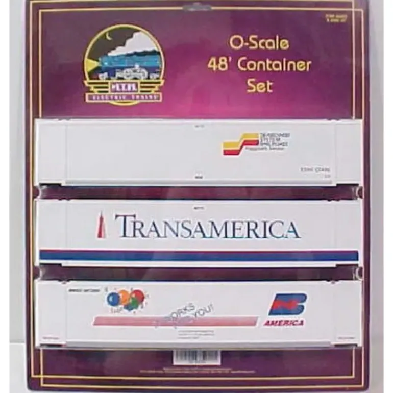 MTH 20-95039 O Seaboard/Trans A/BN 48' Container Set (Set of 3) - Model Train Junction: Quality Parts and Art Supplies