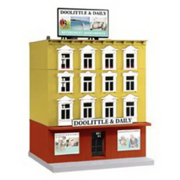 MTH 30-90347 O 4-Story Building Doolittle & Daily Retirement - Model Train Junction: Quality Parts and Art Supplies