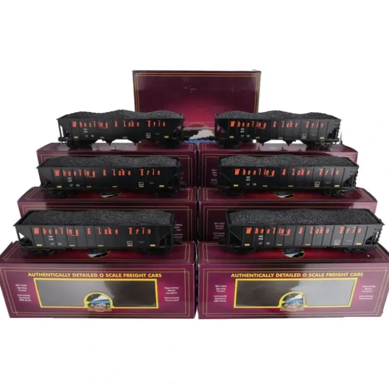 MTH 20-90598 O Wheeling & Lake Erie 4-Bay Hopper Car Set (Set of 6) - Model Train Junction: Quality Parts and Art Supplies