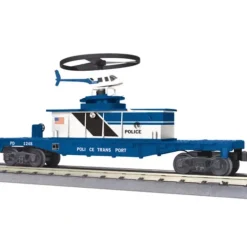 MTH 30-79300 Police Flat Car w/Operating Helicopter - Model Train Junction: Quality Parts and Art Supplies