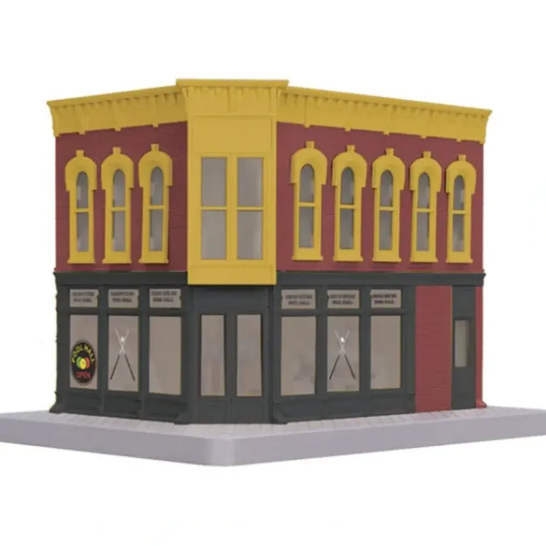 MTH 30-90080 Pool Hall Corner Building w/Blinking Sign - Model Train Junction: Quality Parts and Art Supplies