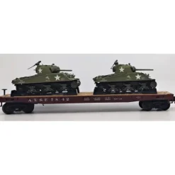 MTH 20-98639 Santa Fe Flat Car with 2 Sherman Tanks - Model Train Junction: Quality Parts and Art Supplies