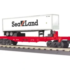 MTH 30-76356 Sealand Flat Car w/Trailer - Model Train Junction: Quality Parts and Art Supplies