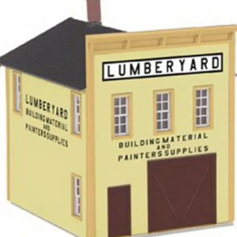 MTH 30-90346 2-Story Store Livery Building Lumber Yard - Model Train Junction: Quality Parts and Art Supplies