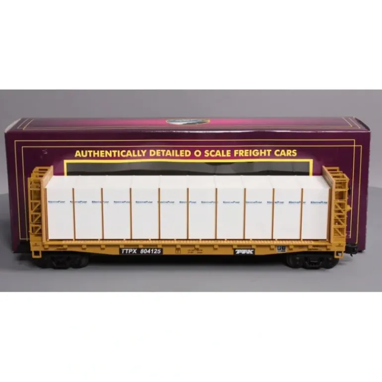 MTH 20-98662 TTX Flat Car w/Bulkheads w/Covered Wood Load V2 - Model Train Junction: Quality Parts and Art Supplies