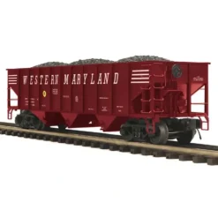 MTH 20-97702 Western Maryland 70-ton 3-Bay Hopper Car - Model Train Junction: Quality Parts and Art Supplies