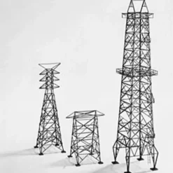 Plastruct 1005 HO 3-7/8" x 3-7/8" x 16-3/4" Electric Towers & Oil Well Kit - Model Train Junction: Quality Parts and Art Supplies