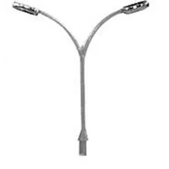 Plastruct 94808 HO 2-1/16" x 3" 1980's Single Boulevard Lights (Pack of 4) - Model Train Junction: Quality Parts and Art Supplies