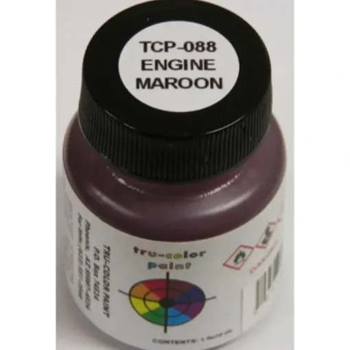 Tru-Color Paint, TCP-088, Airbrush Ready, Engine Maroon, 1 oz - Model Train Junction: Quality Parts and Art Supplies