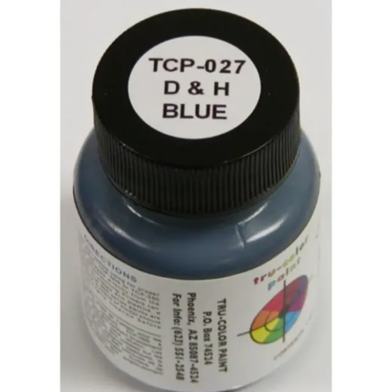 Tru-Color Paint, TCP-027, Airbrush Ready, Delaware & Hudson Blue, 1 oz - Model Train Junction: Quality Parts and Art Supplies