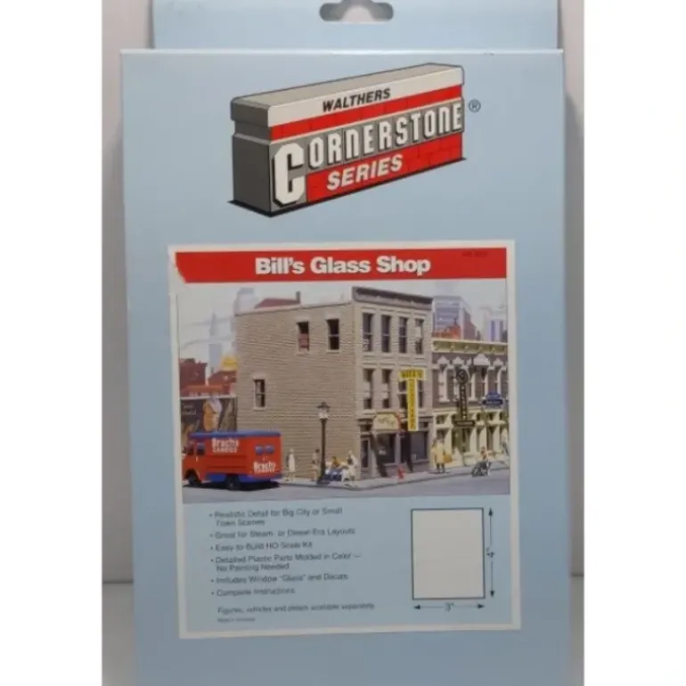 Walthers 933-3002 HO Bill's Glass Shop Cornerstone Series Structure Kit - Model Train Junction: Quality Parts and Art Supplies