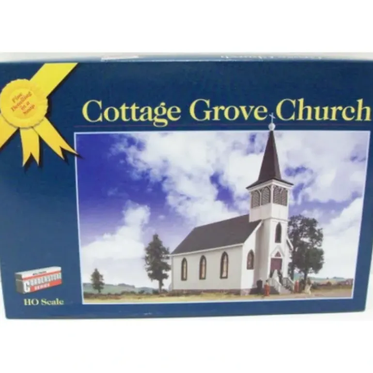 Walthers 933-3606 HO Scale Cottage Grove Church Gold Ribbon Series Building Kit - Model Train Junction: Quality Parts and Art Supplies