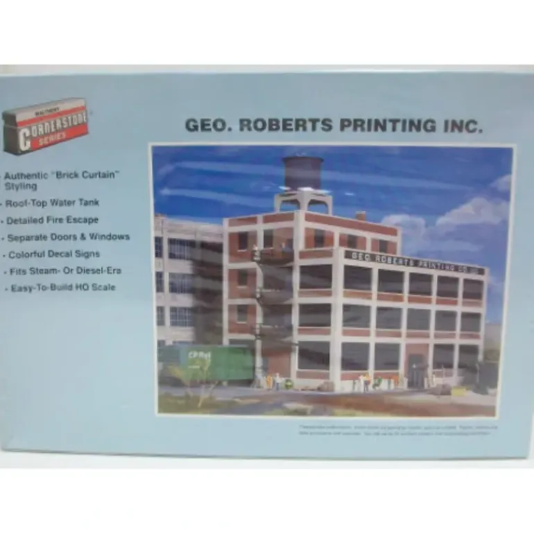 Walthers 933-3046 HO Scale George Roberts Printing Inc.Building Kit - Model Train Junction: Quality Parts and Art Supplies