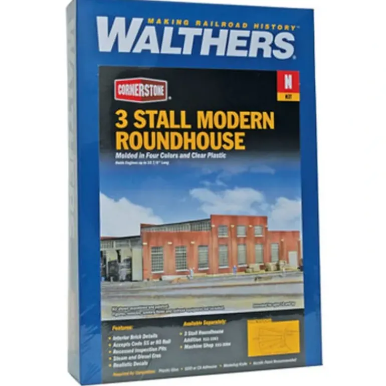 Walthers 933-3260 N 3-Stall Modern Roundhouse Building Kit - Model Train Junction: Quality Parts and Art Supplies
