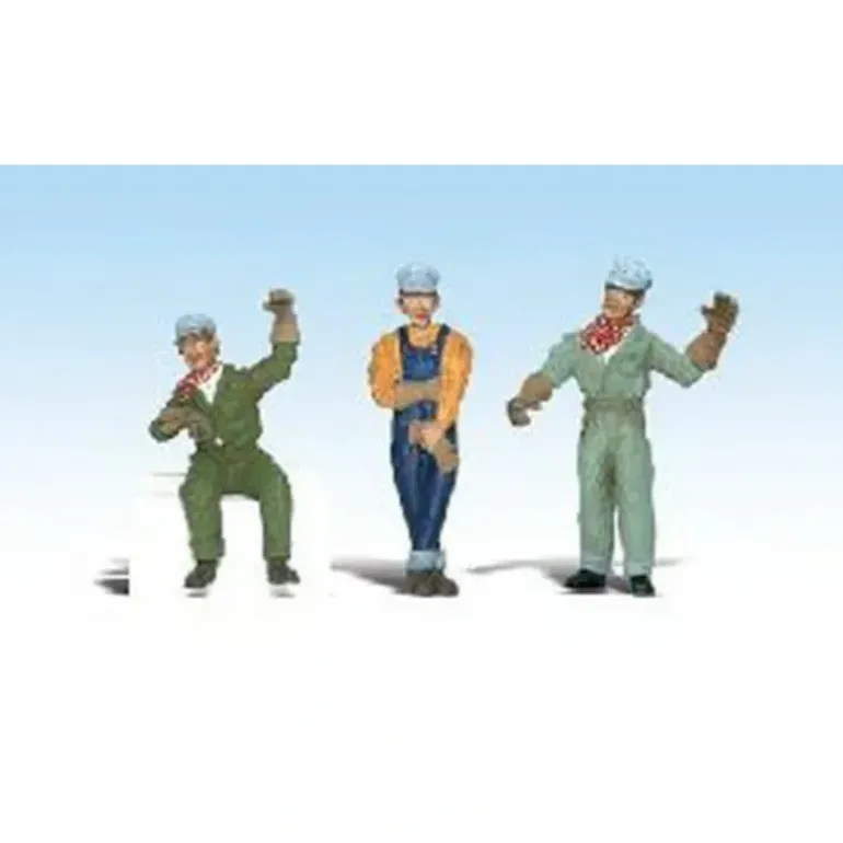 Woodland Scenics A2547 G Scenic Accents Idling Engineer Figures (Set of 3) - Model Train Junction: Quality Parts and Art Supplies