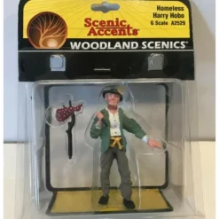 Woodland Scenics A2529 G Scenic Accents Homeless Harry Hobo W/ Red Pouch Figure - Model Train Junction: Quality Parts and Art Supplies