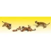 Woodland Scenics A1949 HO Scenic Accents Cougars & Cubs Figures (Set of 6) - Model Train Junction: Quality Parts and Art Supplies