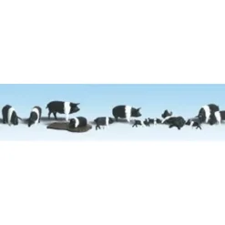 Woodland Scenics A1864 HO Scenic Accents Hampshire Pig Figures (Set of 12) - Model Train Junction: Quality Parts and Art Supplies