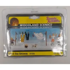 Woodland Scenics A1936 HO Scenic Accents Wash Day Getaway Figures (Set of 6) - Model Train Junction: Quality Parts and Art Supplies