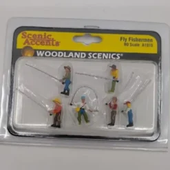 Woodland Scenics A1910 HO Scenic Accents Fly Fishermen Figures (Set of 6) - Model Train Junction: Quality Parts and Art Supplies