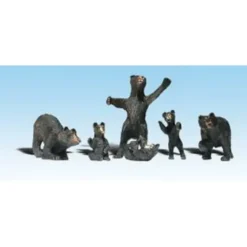 Woodland Scenics A1885 HO Scenic Accents Black Bears Animal Figures (Set of 6) - Model Train Junction: Quality Parts and Art Supplies