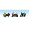 Woodland Scenics A1924 HO Seated People on Park Benches Figures (Set of 9) - Model Train Junction: Quality Parts and Art Supplies