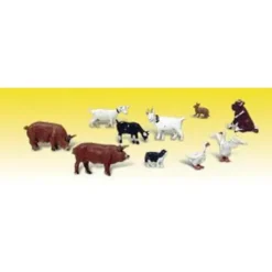 Woodland Scenics A2202 N Barnyard Animal Figures Scenic Accents (Set of 10) - Model Train Junction: Quality Parts and Art Supplies