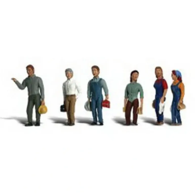 Woodland Scenics A2188 N Scenic Accents 2nd Shift Worker Figures (Set of 6) - Model Train Junction: Quality Parts and Art Supplies