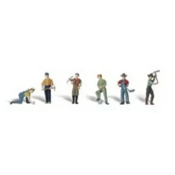 Woodland Scenics A2148 N Scenic Accents Track Worker Figures (Set of 6) - Model Train Junction: Quality Parts and Art Supplies