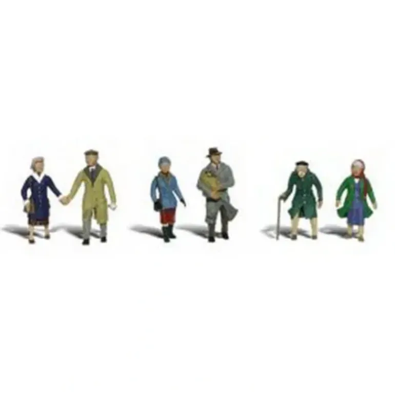 Woodland Scenics A2189 N Scenic Accents Couples in Coat Figures (Set of 6) - Model Train Junction: Quality Parts and Art Supplies