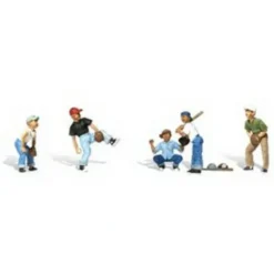 Woodland Scenics A2145 N Scenic Accents Baseball Player I Figures (Set of 6) - Model Train Junction: Quality Parts and Art Supplies