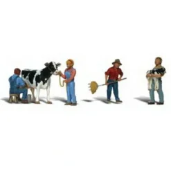 Woodland Scenics A2166 N Scenic Accents Dairy Farmer Figures (Set of 6) - Model Train Junction: Quality Parts and Art Supplies
