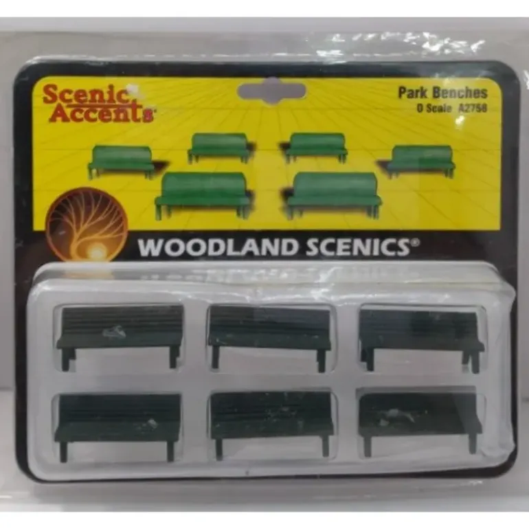 Woodland Scenics A2758 O Scenic Accents Park Benches (Pack of 6) - Model Train Junction: Quality Parts and Art Supplies