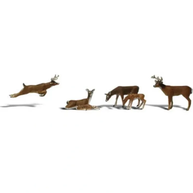 Woodland Scenics A2738 O Scenic Accents Deer Figures (Set of 6) - Model Train Junction: Quality Parts and Art Supplies